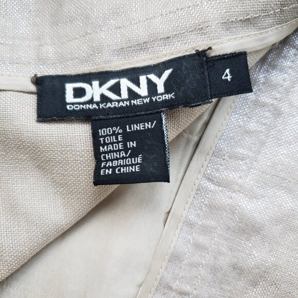 Pleated Linen Skirt Women's 4 DKNY - Picture 3 of 5